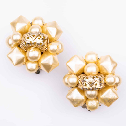 Perlen-Ohrclips-Cluster-Design-60s