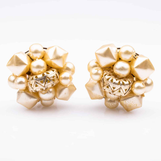 Perlen-Ohrclips-Cluster-Design-60s