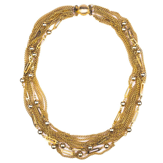 Japan-Gliederkette-10-Stränge-goldfarben-60s