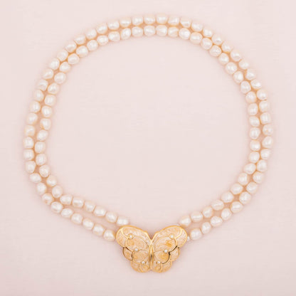 Kenneth-Jay-Lane-for-Avon-Perlenkette-Schmetterling-emailliert