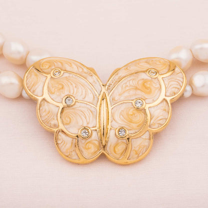 Kenneth-Jay-Lane-for-Avon-Perlenkette-Schmetterling-emailliert