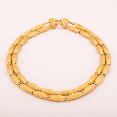 Zweireihige Perlenkette von KRAMER aus goldfarbenem Metall