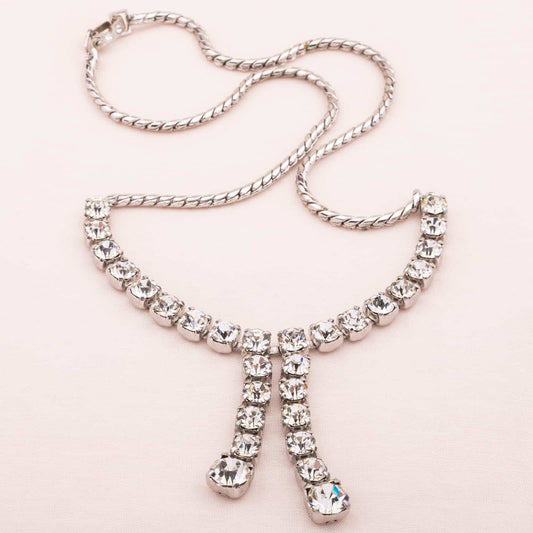 Kramer Strass Halskette silberfarben