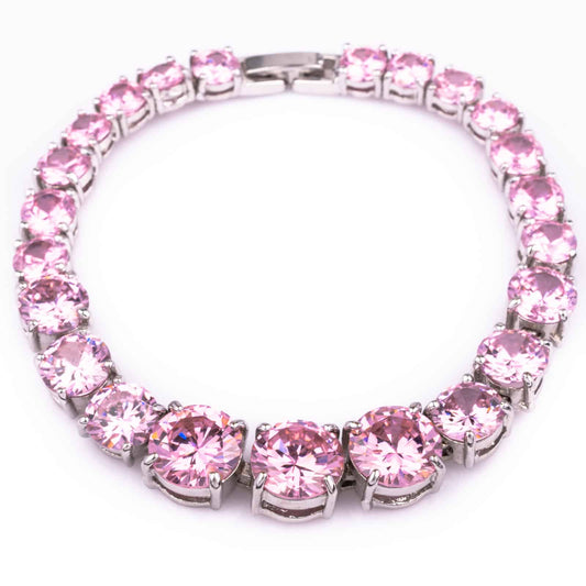 Tennisarmband-Rosa-Kristall