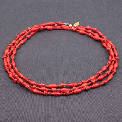 Miriam-Haskell-lange-Halskette-Rote-Glasperlen