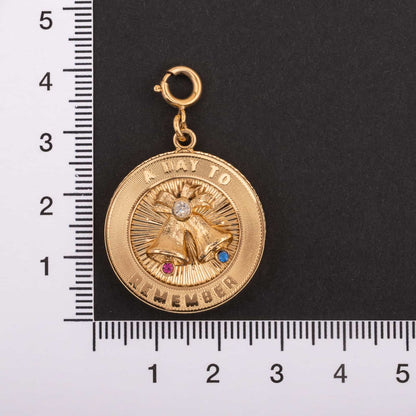 Monet-Charm-Anhänger-Medaille-mit-Glocken