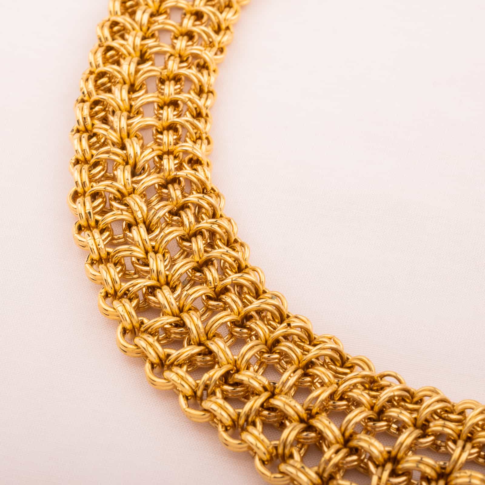 Monet-breites-Ketten-Collier-vergoldet-90s