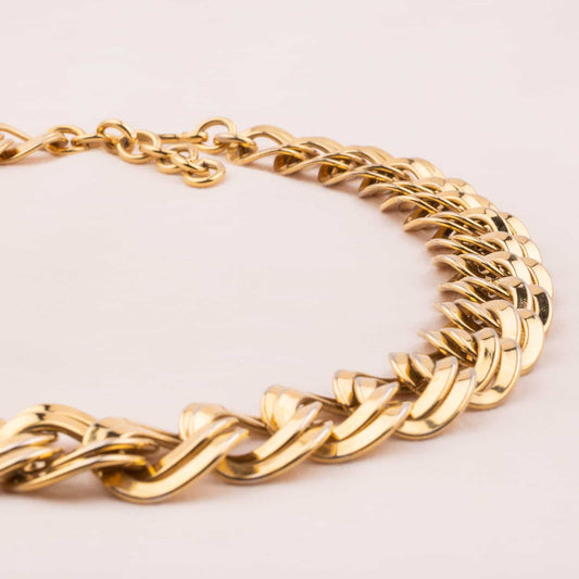 Monet-Collier-vergoldete-Kettenglieder-Halskette-90s