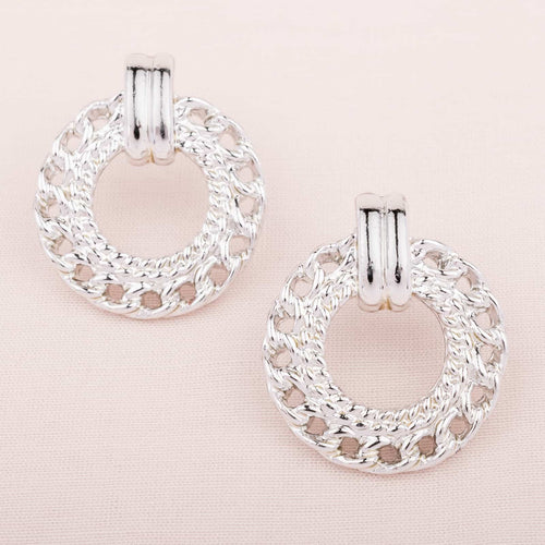 Monet ring-shaped earrings with link chain optics