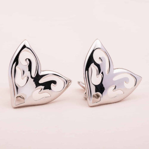 MONET Ohrclips im abstrakten Schmetterling Design der 70s
