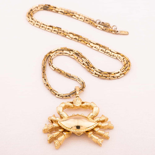 Monet gold plated zodiac necklace with Cancer pendant