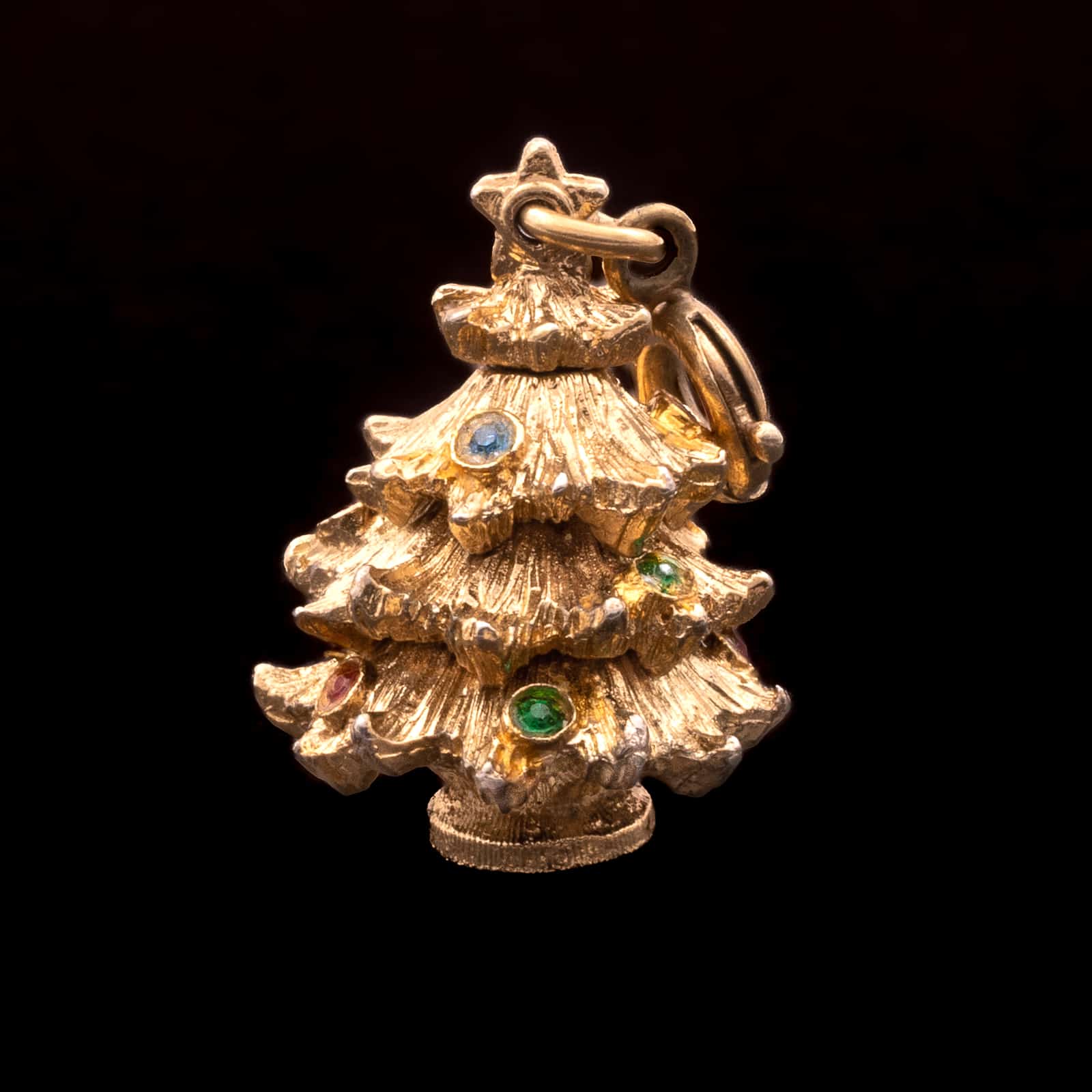 Monet-vergoldeter-Weihnachtsbaum-Charm-Anhänger