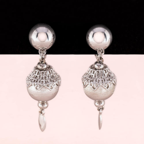 MONET silver-tone ball dangle clip earrings