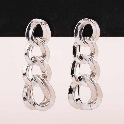 MONET silver-tone chain link earrings