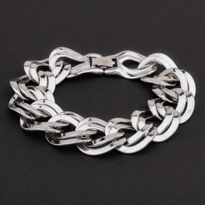 Monet-silberfarbenes-Kettenglieder-Armband