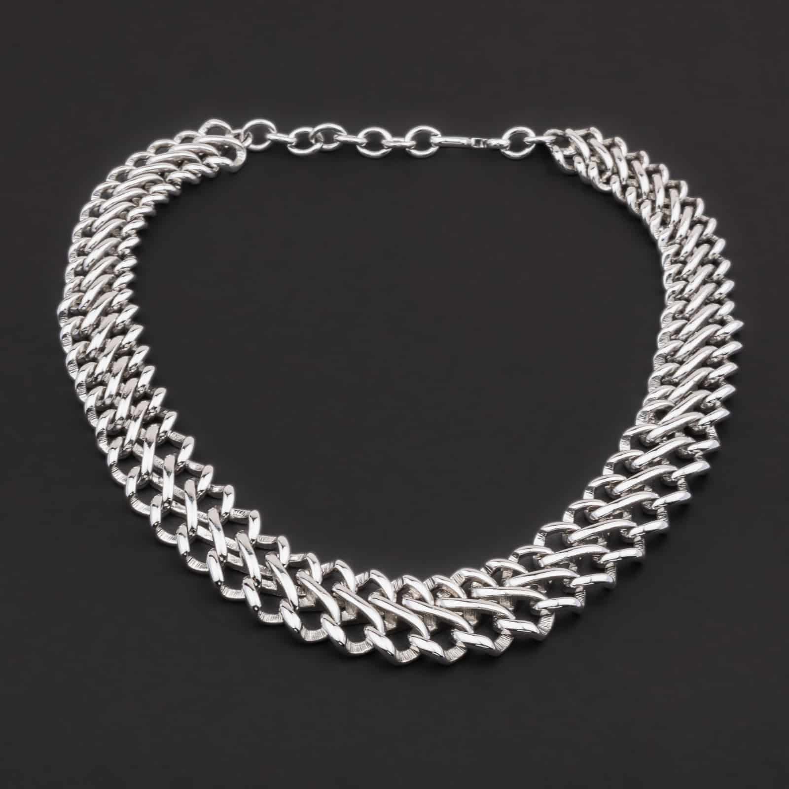 eBlueJay: monet silver plated chain link flat choker necklace mint unused