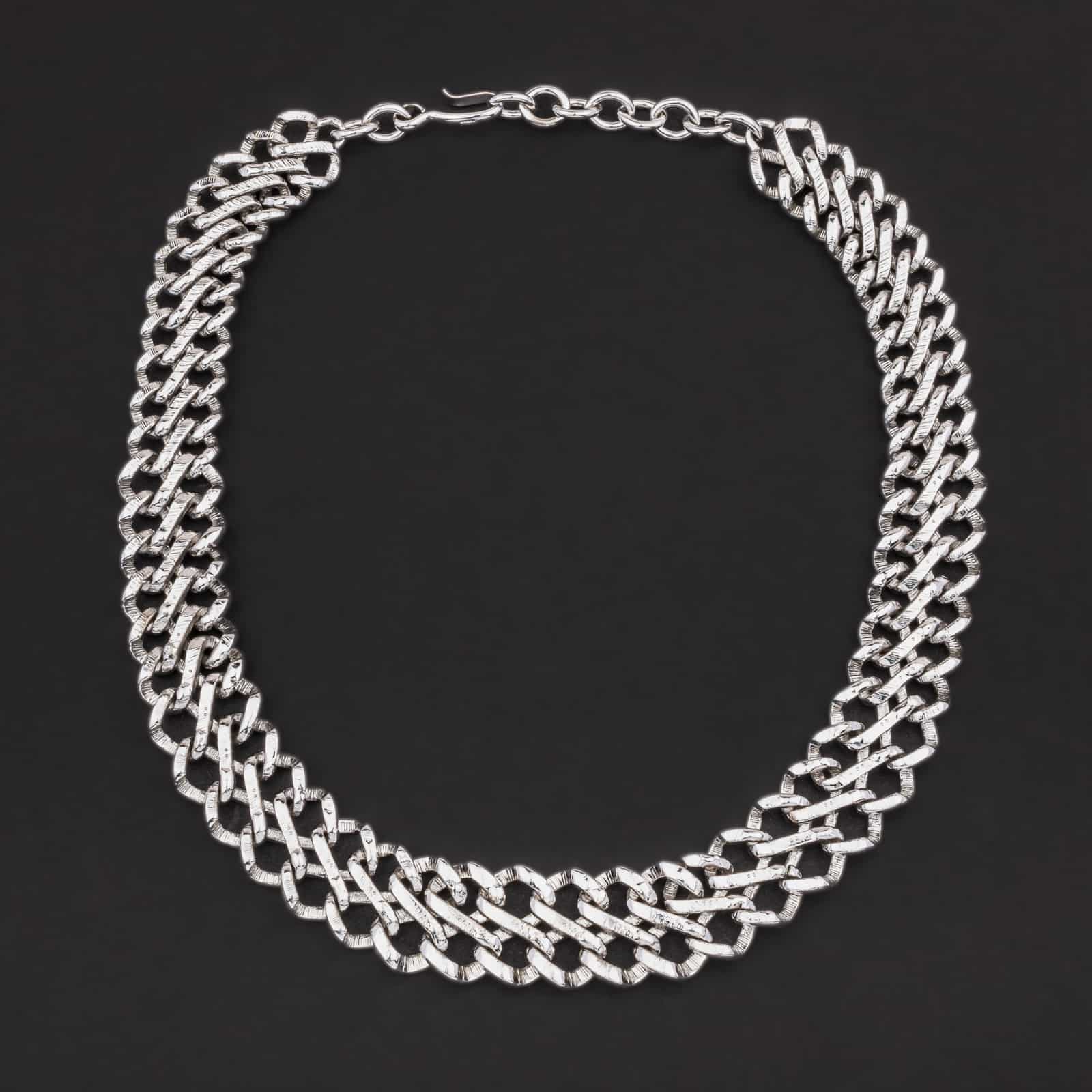 Vintage Monet Silver Tone Double Heavy Chain Necklace 17'' | eBay