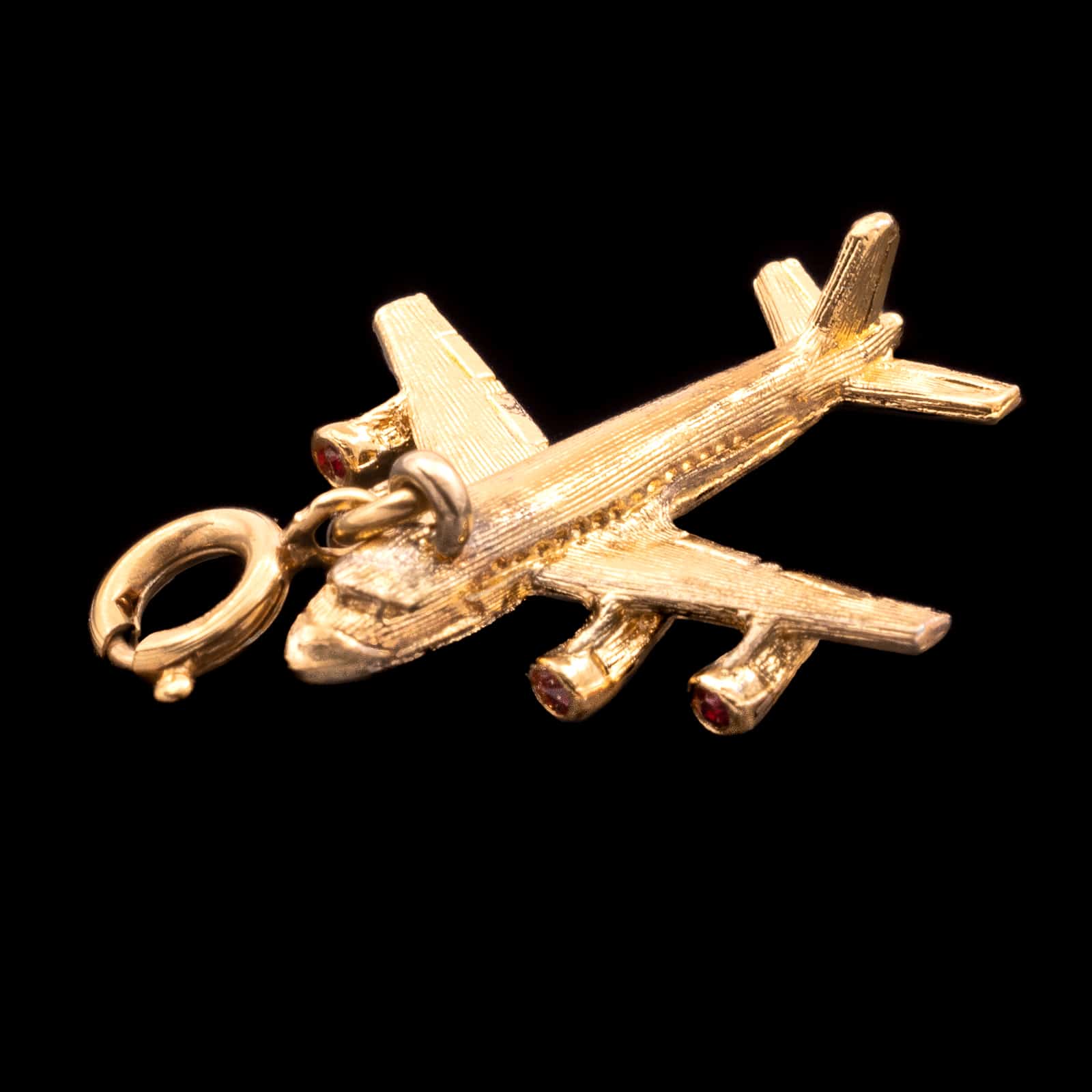Vintage 14K Gold Plane Pendant