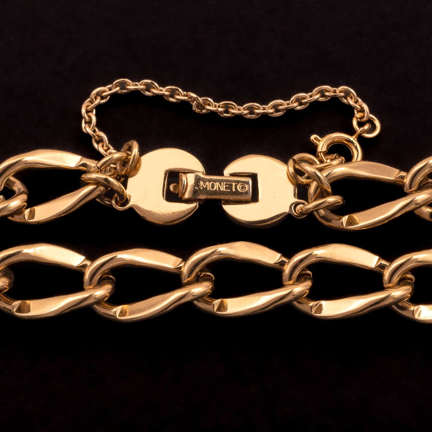 Monet-vergoldetes-Kettenglieder-Armband-Signatur