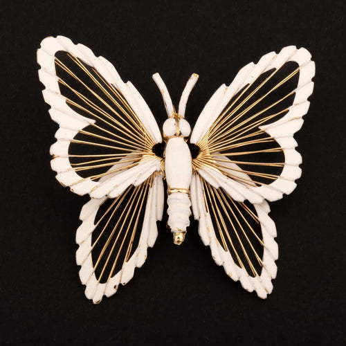 MONET enamelled butterfly brooch