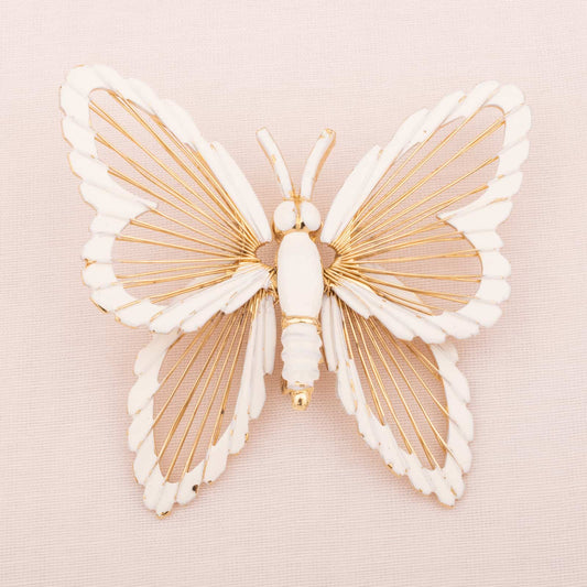 Monet-Schmetterling-Brosche-weiß-emailliert