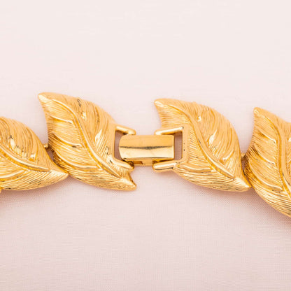 Napier-Collier-Halskette-vergoldete-Blätter-Verschluss