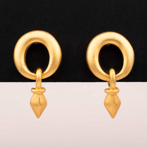 NAPIER matt gold plated oval earrings