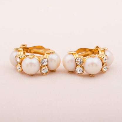 Nina-Ricci-Perlen-Ohrringe-Kreolenform-mit-Kristallen