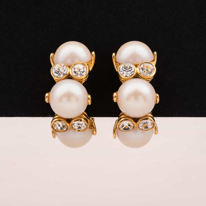 Nina-Ricci-Perlen-Ohrringe-Kreolenform-mit-Kristallen