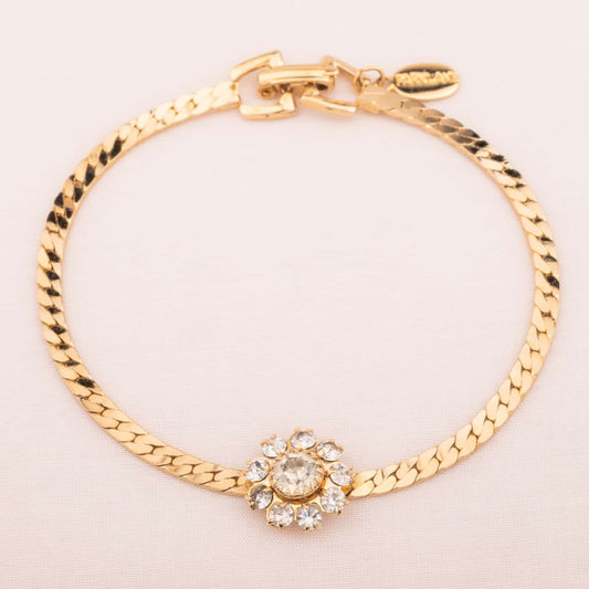 Parklane-vergoldetes-Armband-mit-Kristall-Blume