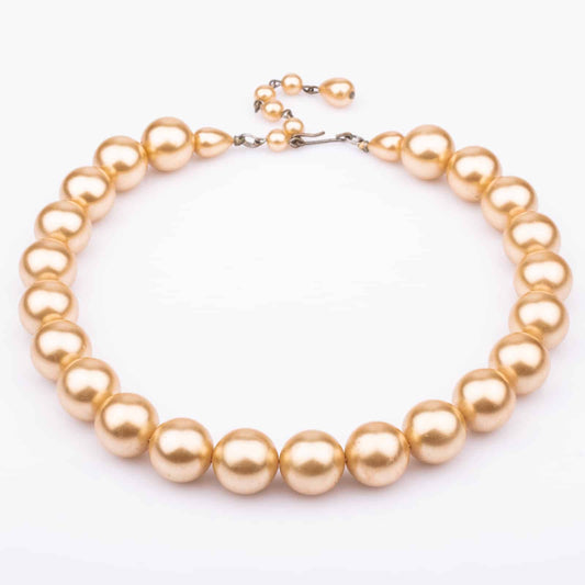 Perlenkette-50s-Champagnerfarben