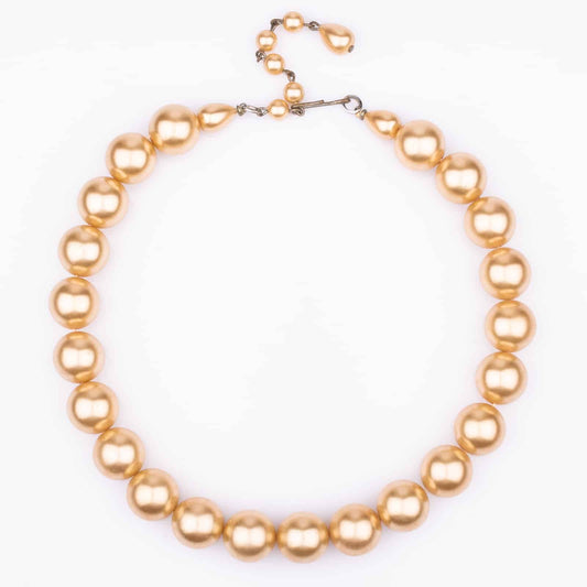 Perlenkette-50s-Champagnerfarben