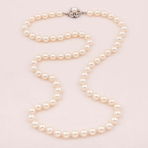 JKa pearl necklace hand-knotted freshwater pearls with silver clasp
