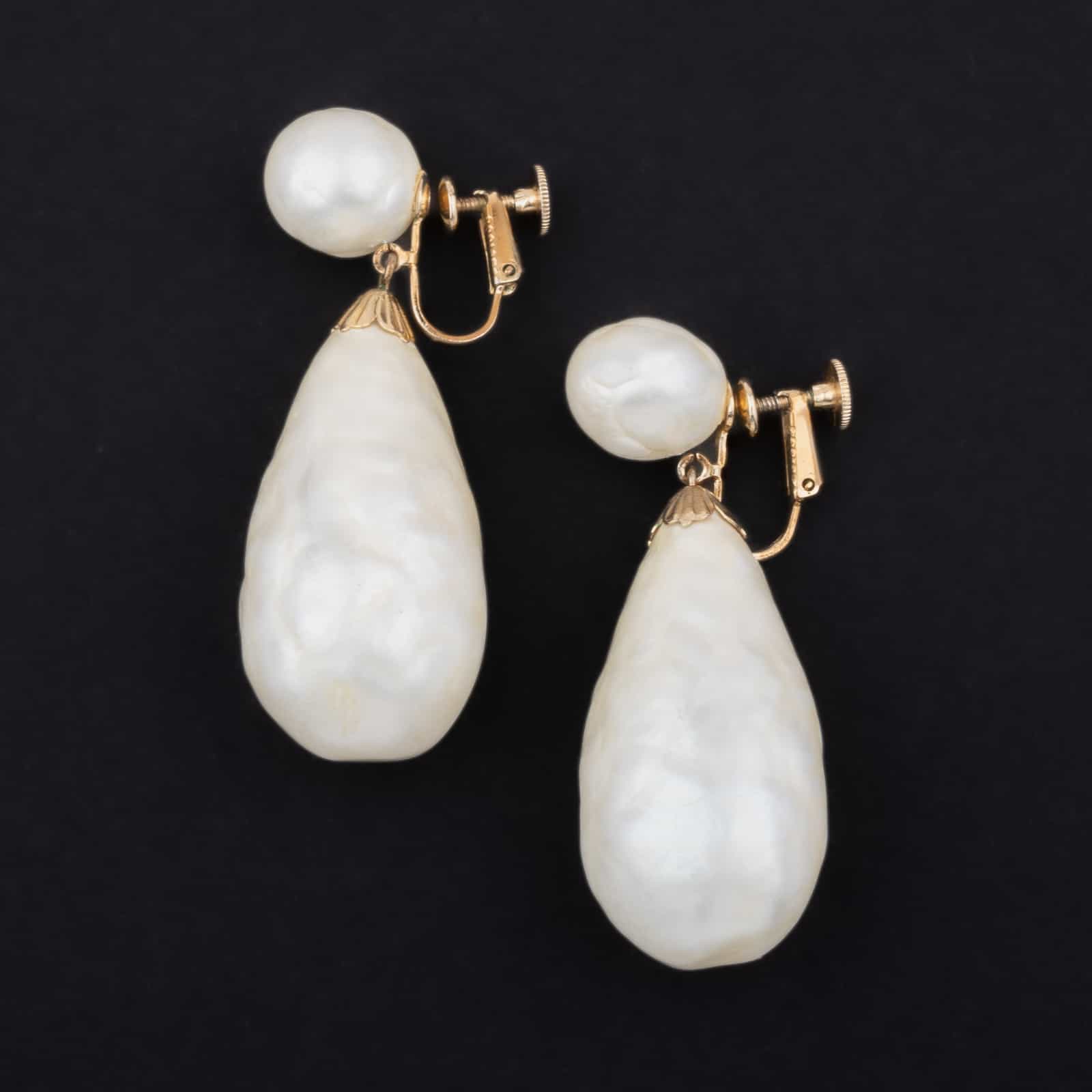 Richelieu-große-Barockperlen-Tropfen-Ohrclips