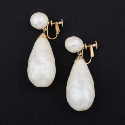 Richelieu-große-Barockperlen-Tropfen-Ohrclips