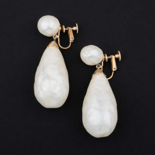 Richelieu-große-Barockperlen-Tropfen-Ohrclips