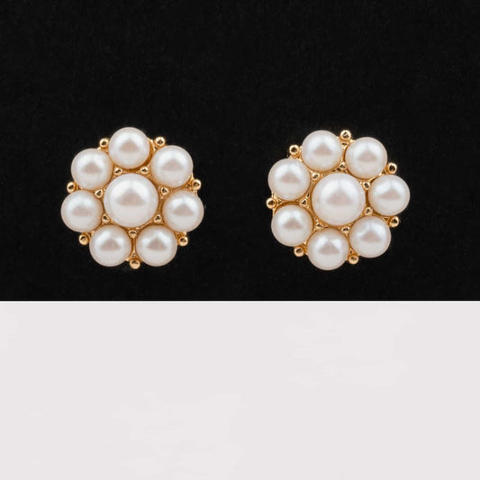 Richelieu-Perlen-Ohrringe-Blumenform