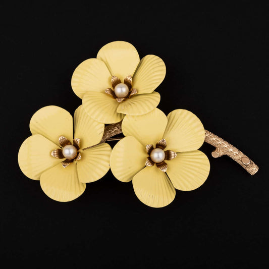 Sarah-Coventry-gelbe-Blumen-Brosche
