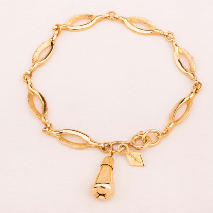 Sarah-Coventry-vergoldetes-Armband-mit-Charm-Anhänger