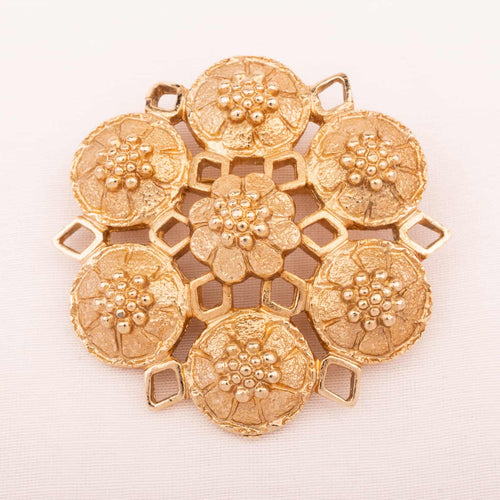 SARAH COVENTRY gold-tone floral brooch