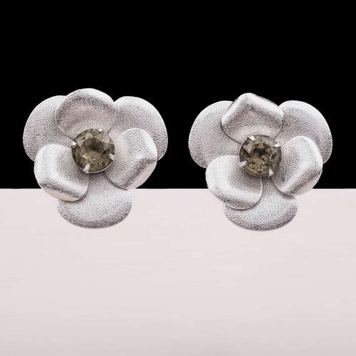 SARAH COVENTRY silver-tone flower clip earrings
