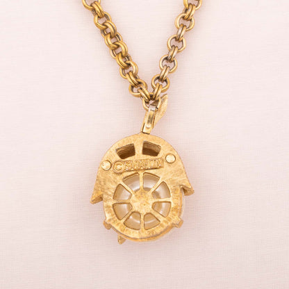 Sarah-Coventry-Halskette-mit-verstecktem-Perlenanhänger-Signatur