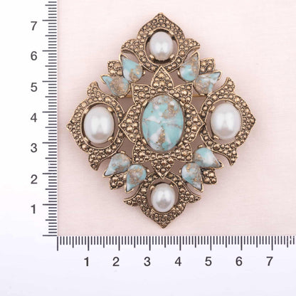 SARAH COVENTRY large brooch with pearl cabochons