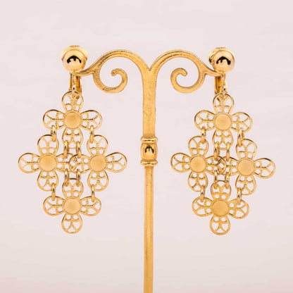 Sarah-Coventry-Boho-Hippie-Ohrringe-Golden-Petals-1971