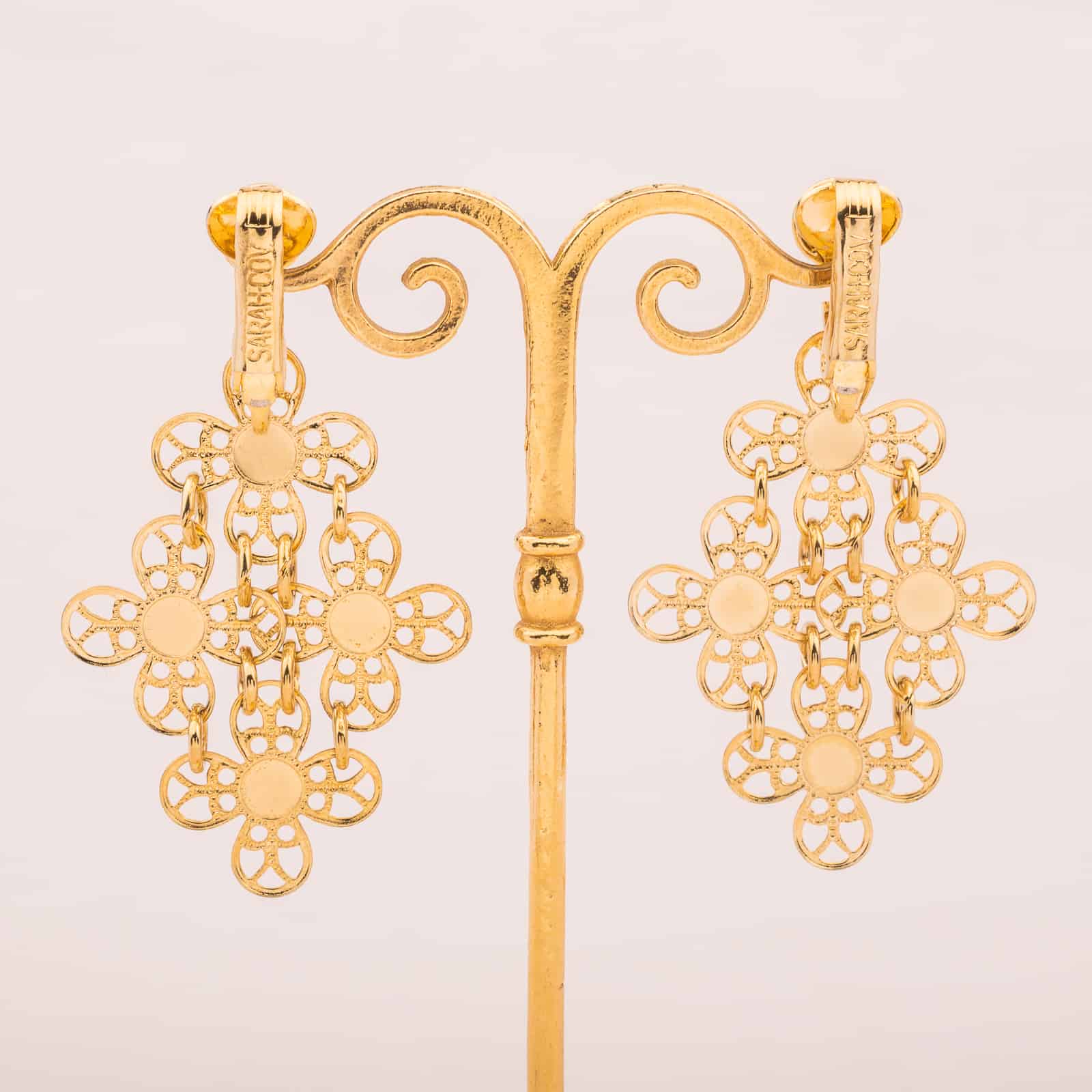 Sarah-Coventry-Boho-Hippie-Ohrringe-Golden-Petals-1971