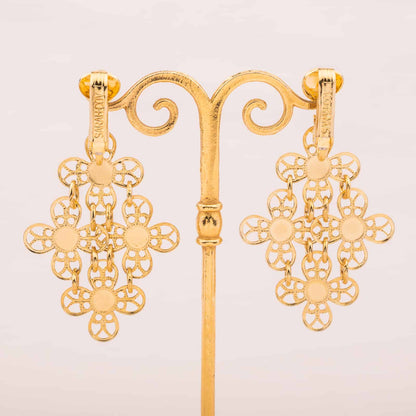 Sarah-Coventry-Boho-Hippie-Ohrringe-Golden-Petals-1971