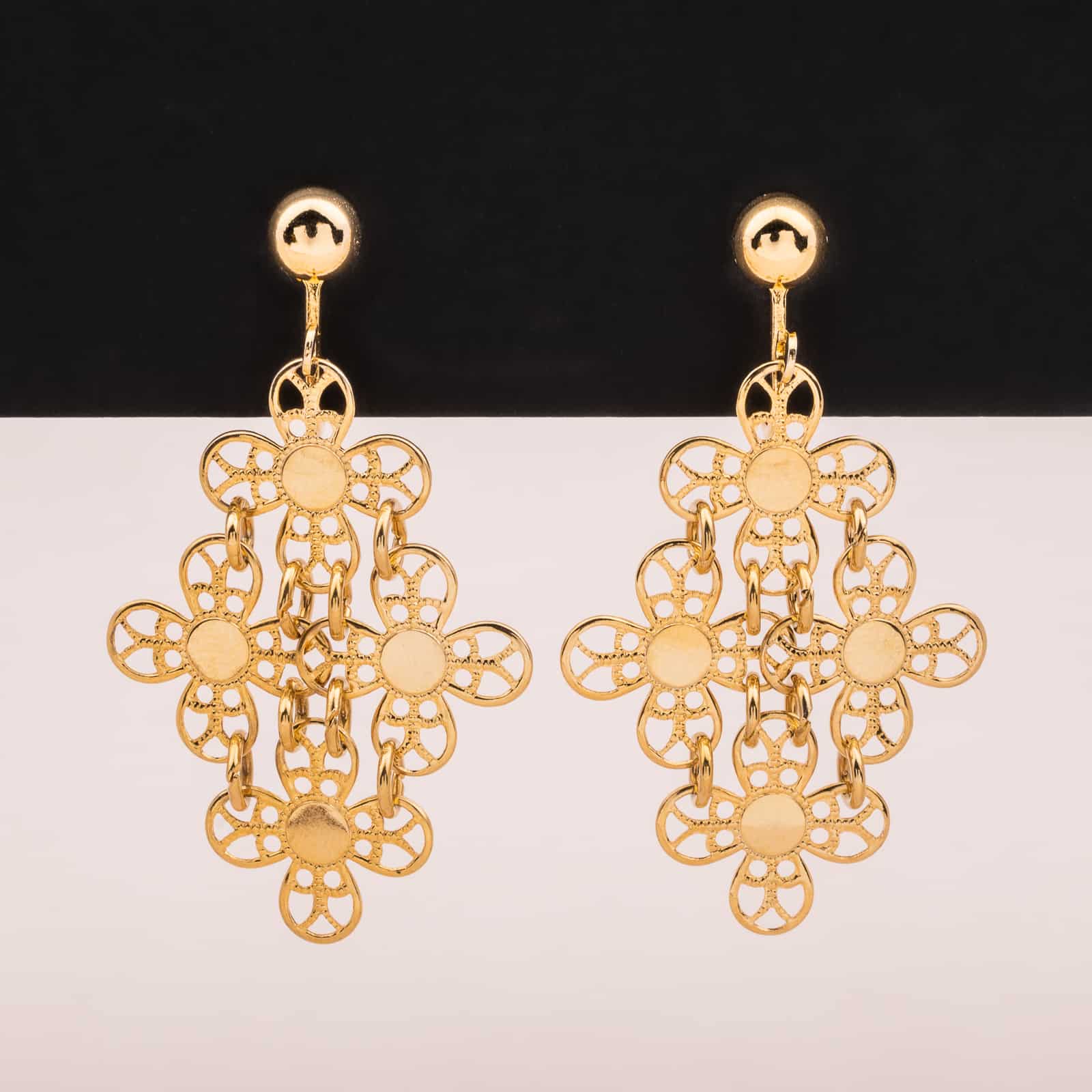 Sarah-Coventry-Boho-Hippie-Ohrringe-Golden-Petals-1971