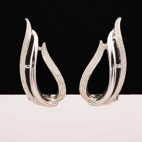 SARAH COVENTRY curved silver-tone clip earrings
