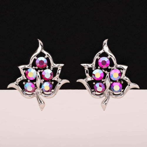 SARAH COVENTRY pink leaf clip earrings