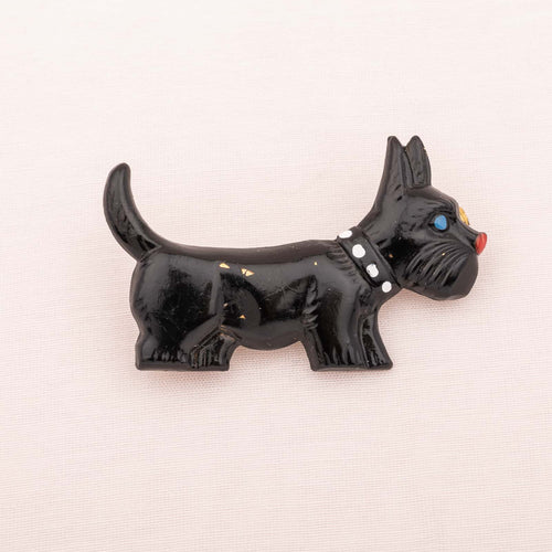 Figürliche Scottish Terrier Brosche aus den 40s